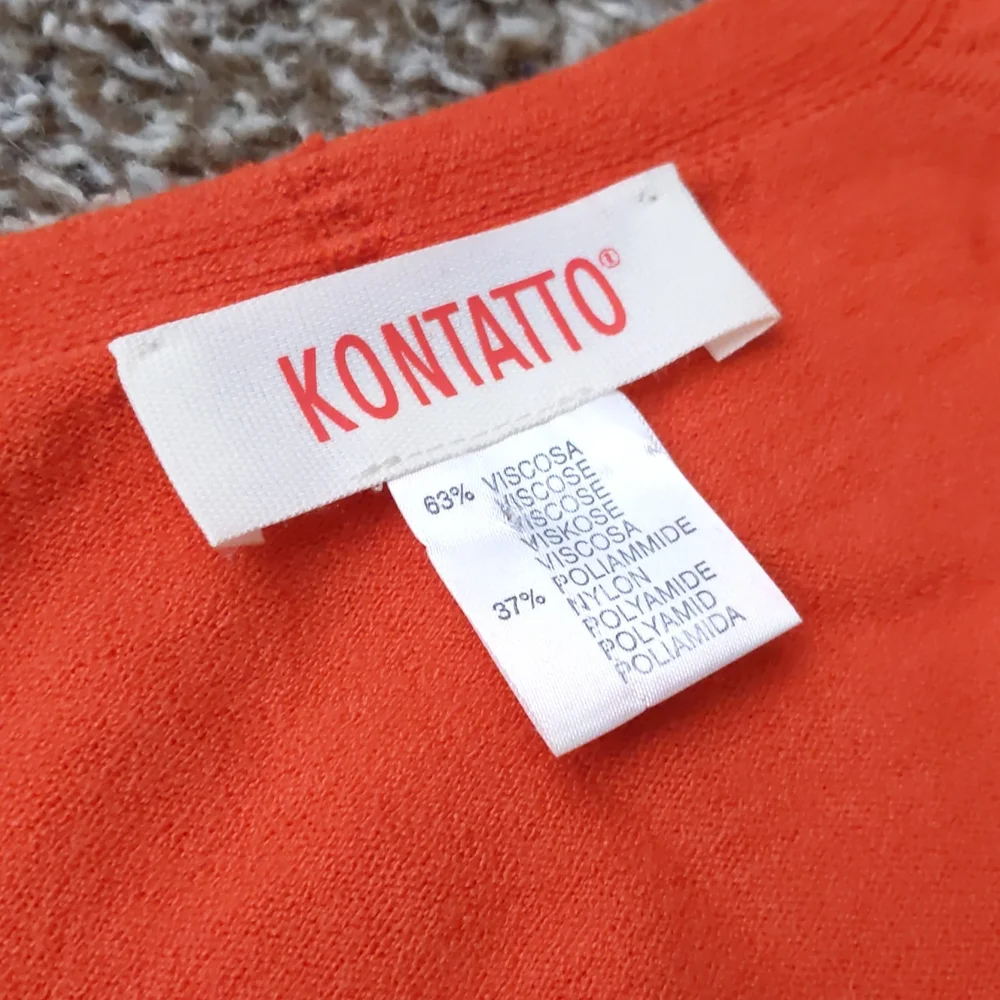 Gorgeous Kontatto Red/Orange Cropped Doleman Cardigan, Size M - Picture 3 of 6